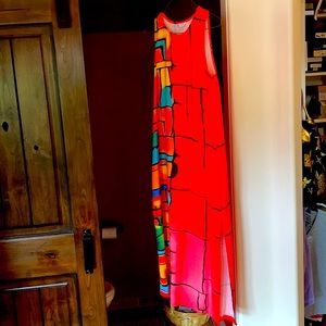 Bright Multi color midi dress